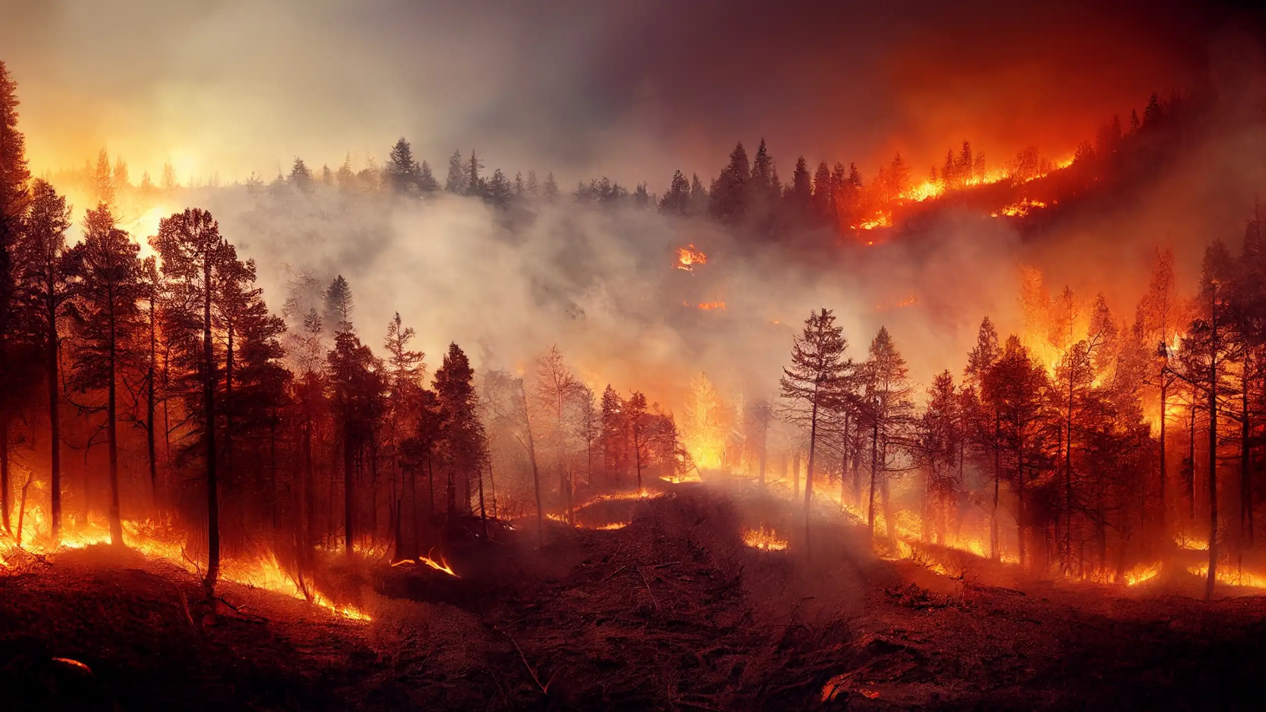 Photo of a forest fire