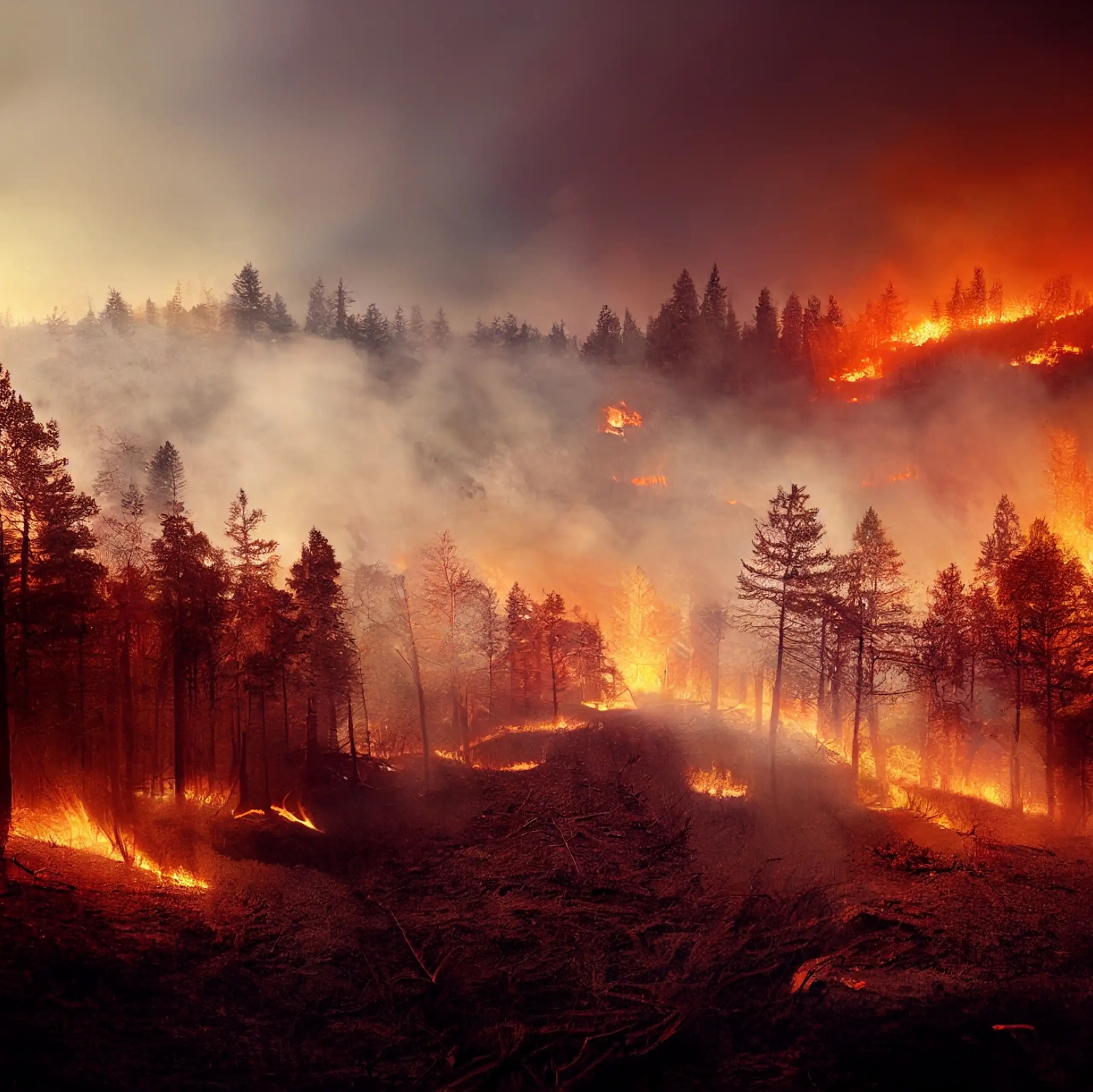 Photo of a forest fire