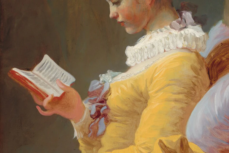 Painting of a girl reading