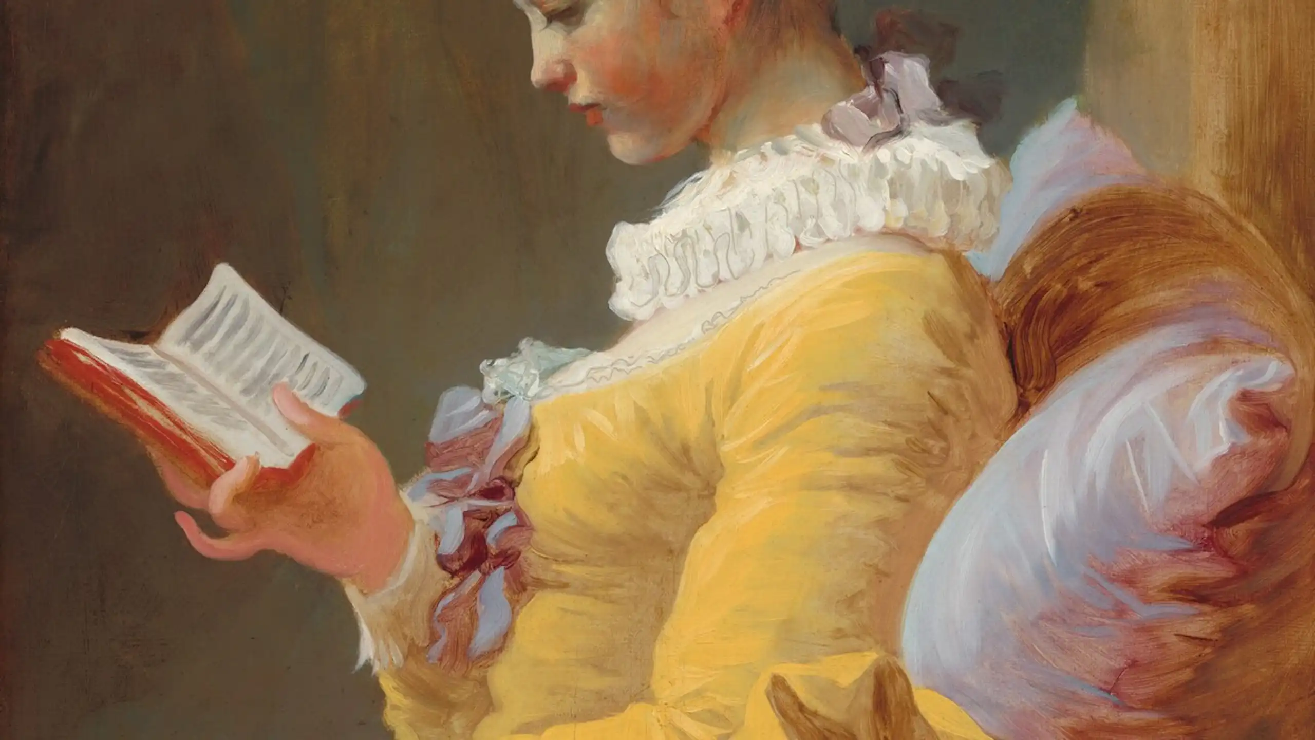 Painting of a girl reading
