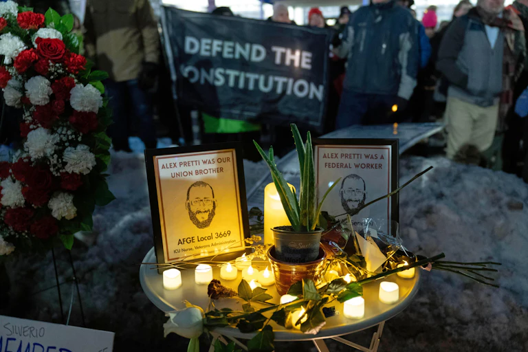 A vigil for Alex Pretti who was killed by ICE agents in Minnesota on January 24.