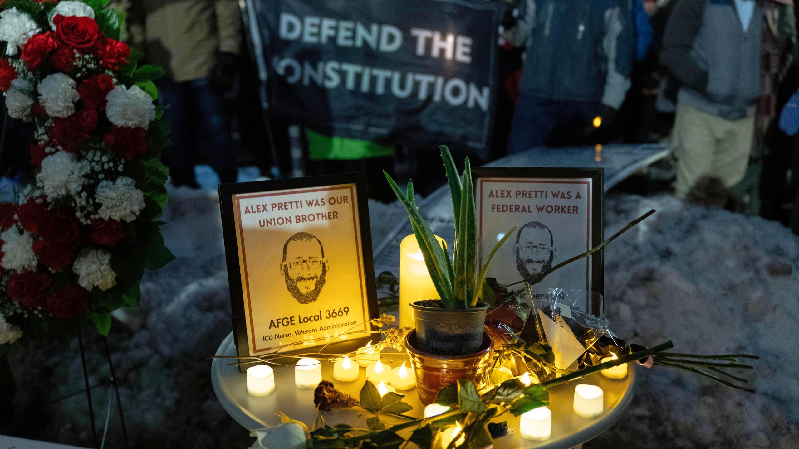 A vigil for Alex Pretti who was killed by ICE agents in Minnesota on January 24.