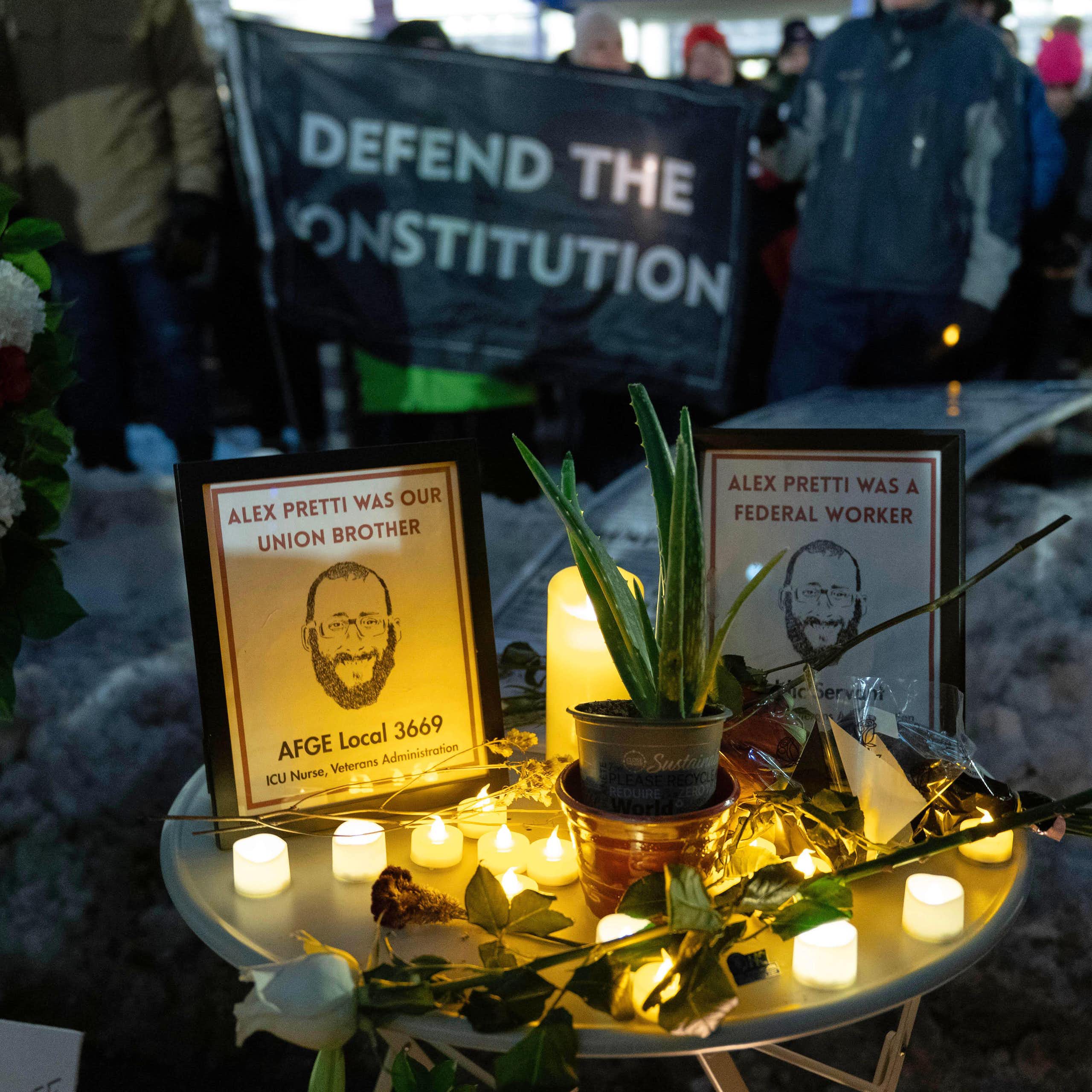 A vigil for Alex Pretti who was killed by ICE agents in Minnesota on January 24.
