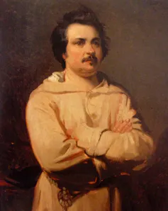 Une peinture de Balzac en robe de chambre
