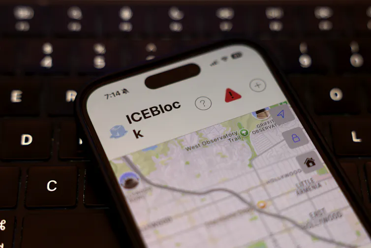 a smartphone displaying a map