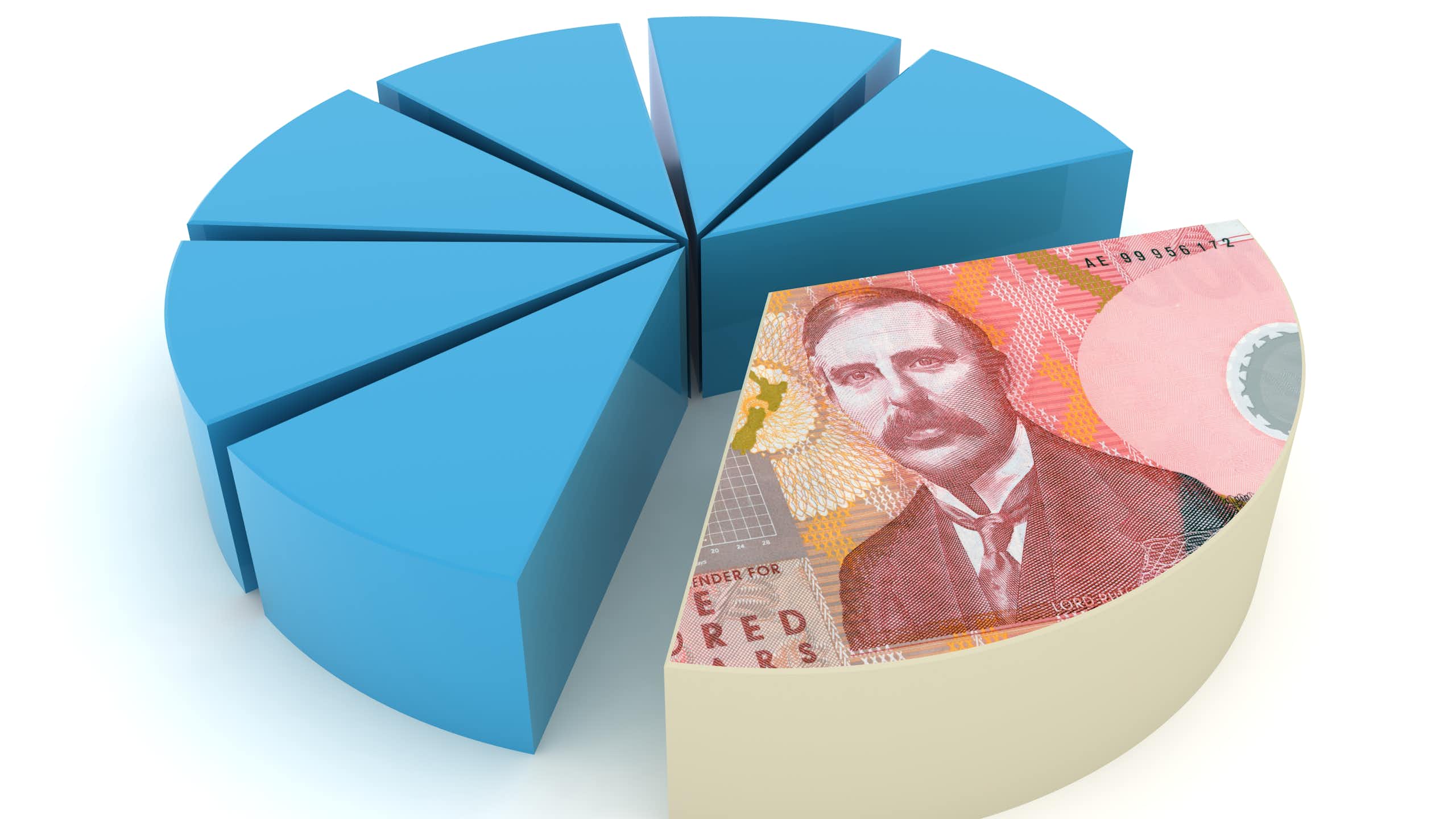 pie graphic with one slice in NZ currency