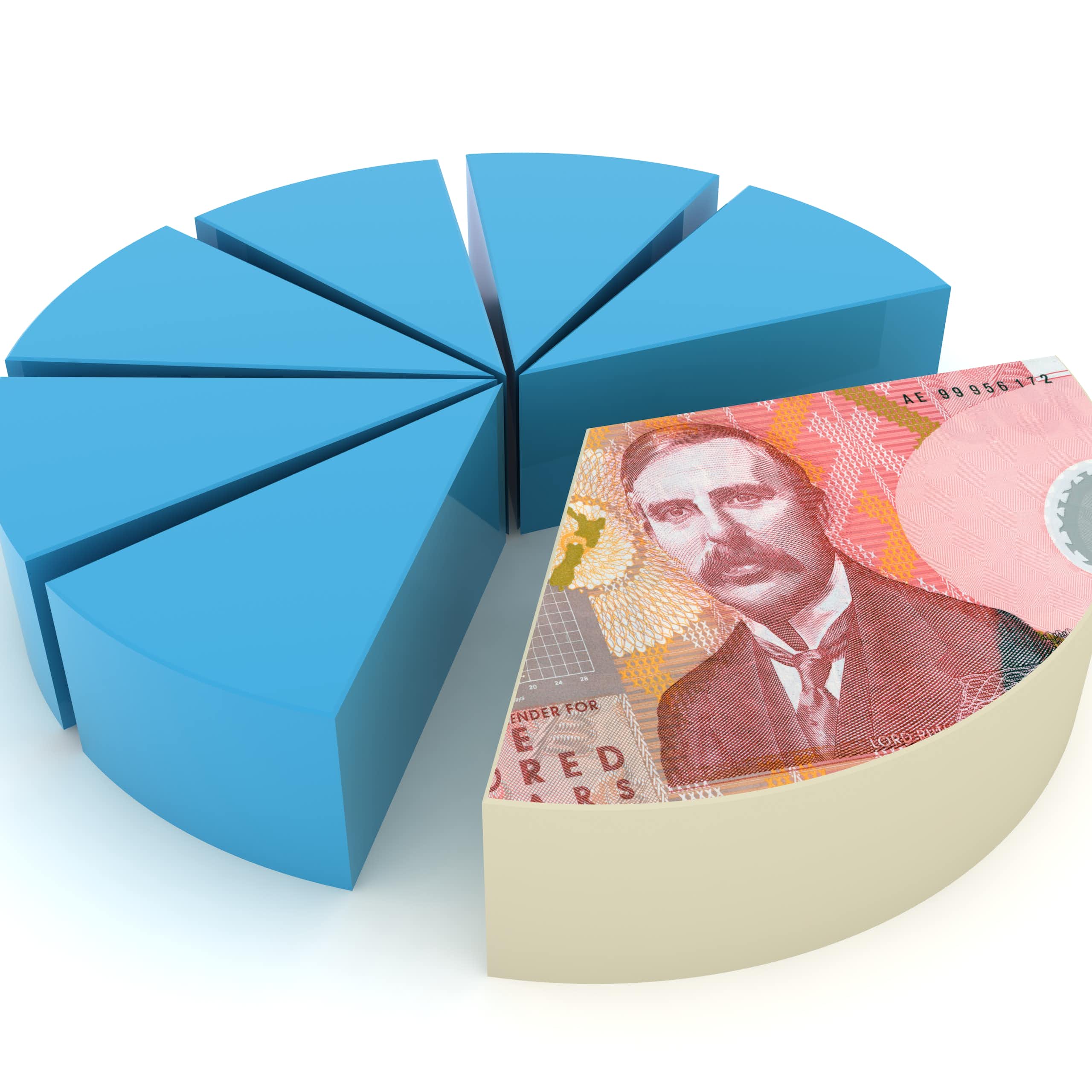 pie graphic with one slice in NZ currency