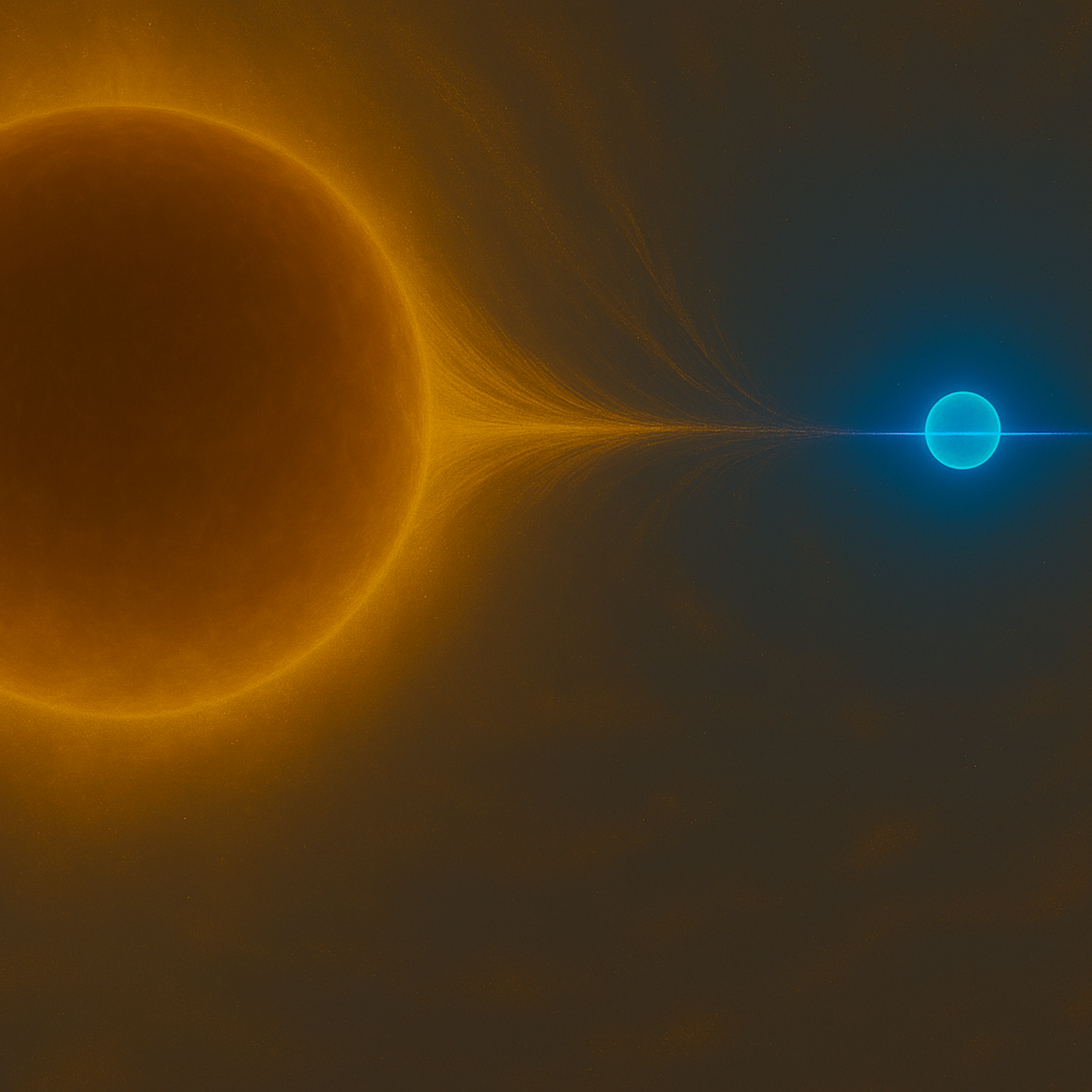 Illustration of large circular object alongside a smaller one