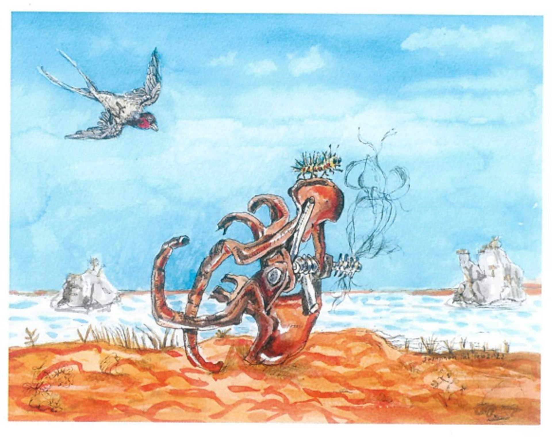 orange broken hairclip illustration