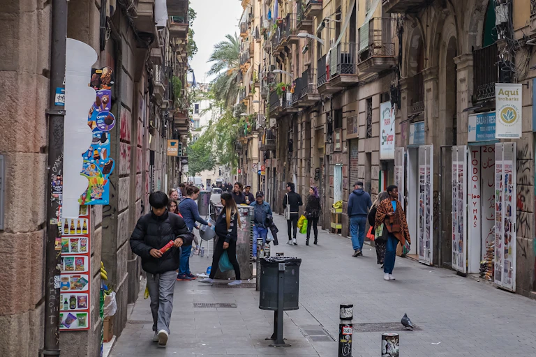 Calle del Barrio del Raval, en Barcelona.