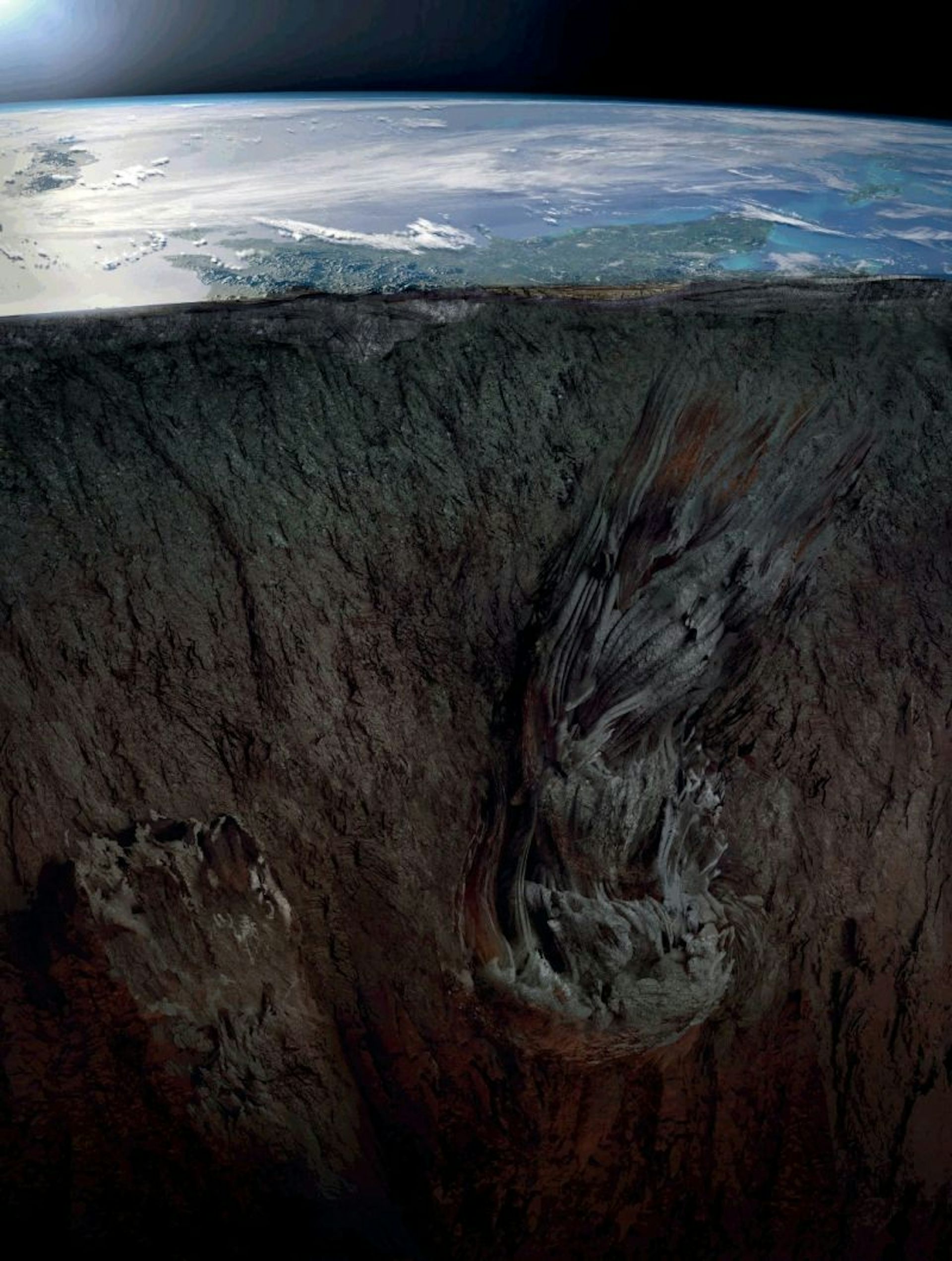 cross-section view of a lithospheric drip