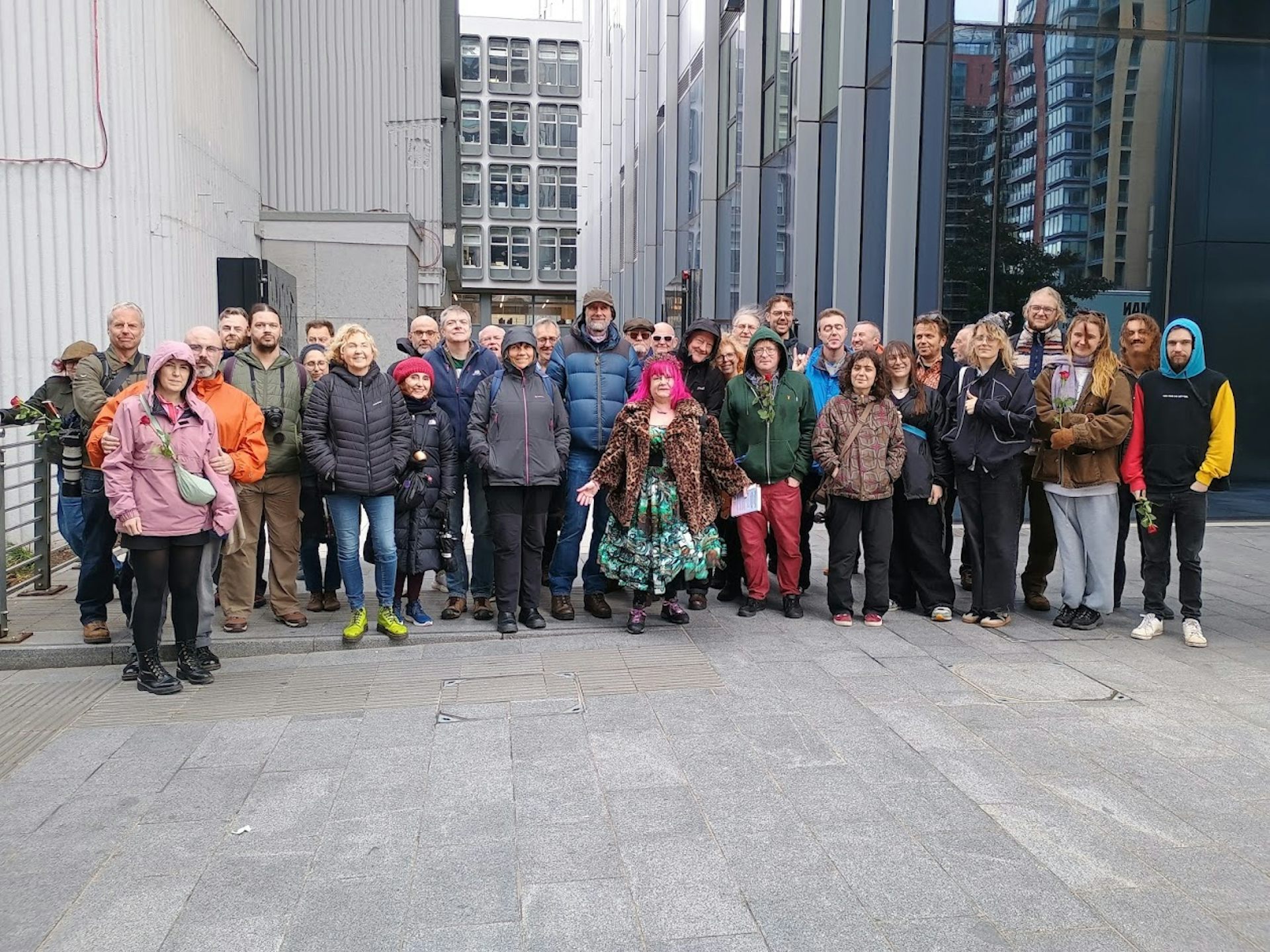 A group of people who went on one of the LRM walks in Manchester.