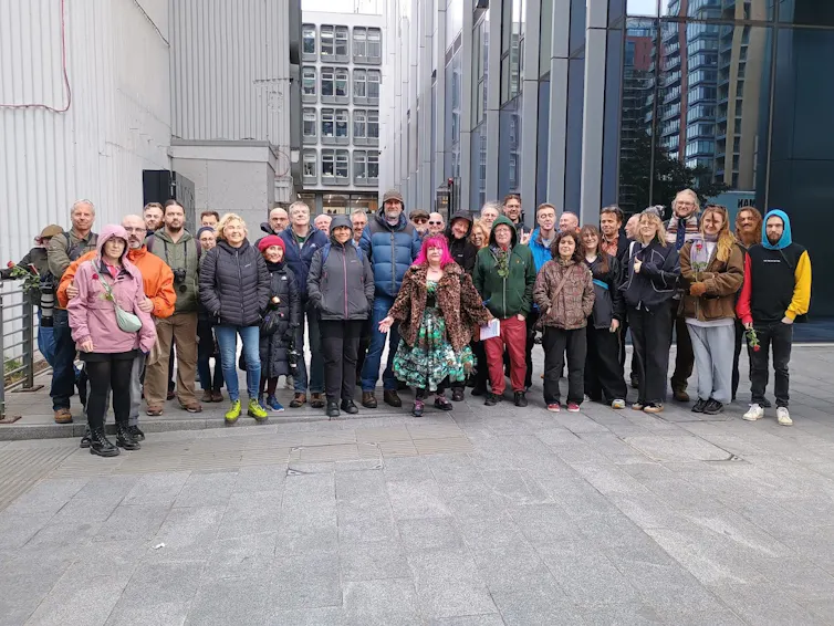 A group of people who went on one of the LRM walks in Manchester.