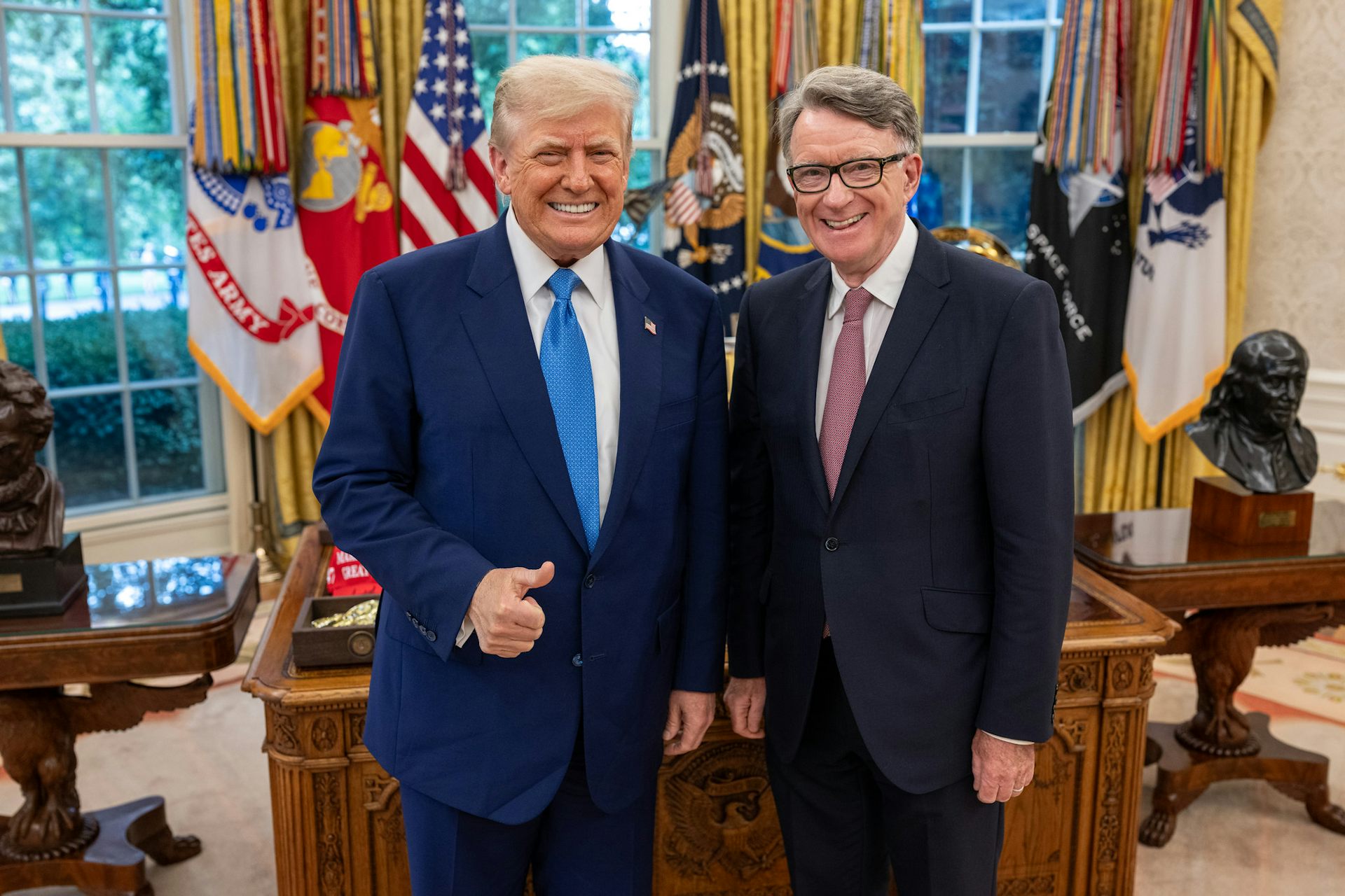 Peter Mandelson with President Donald Trump.