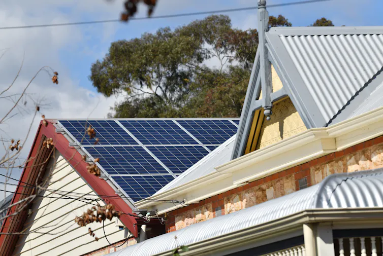 A general view of a home rooftop solar system