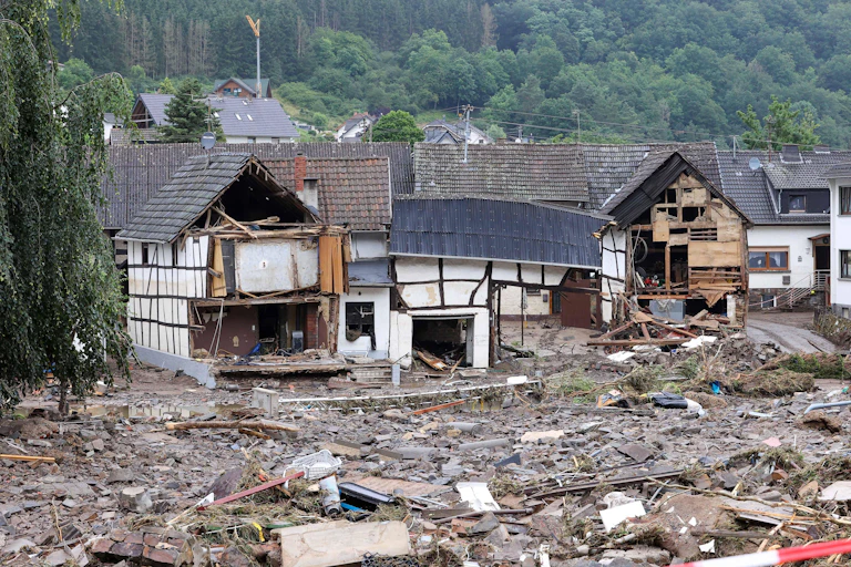 destroyed houses in Schuld, Germany