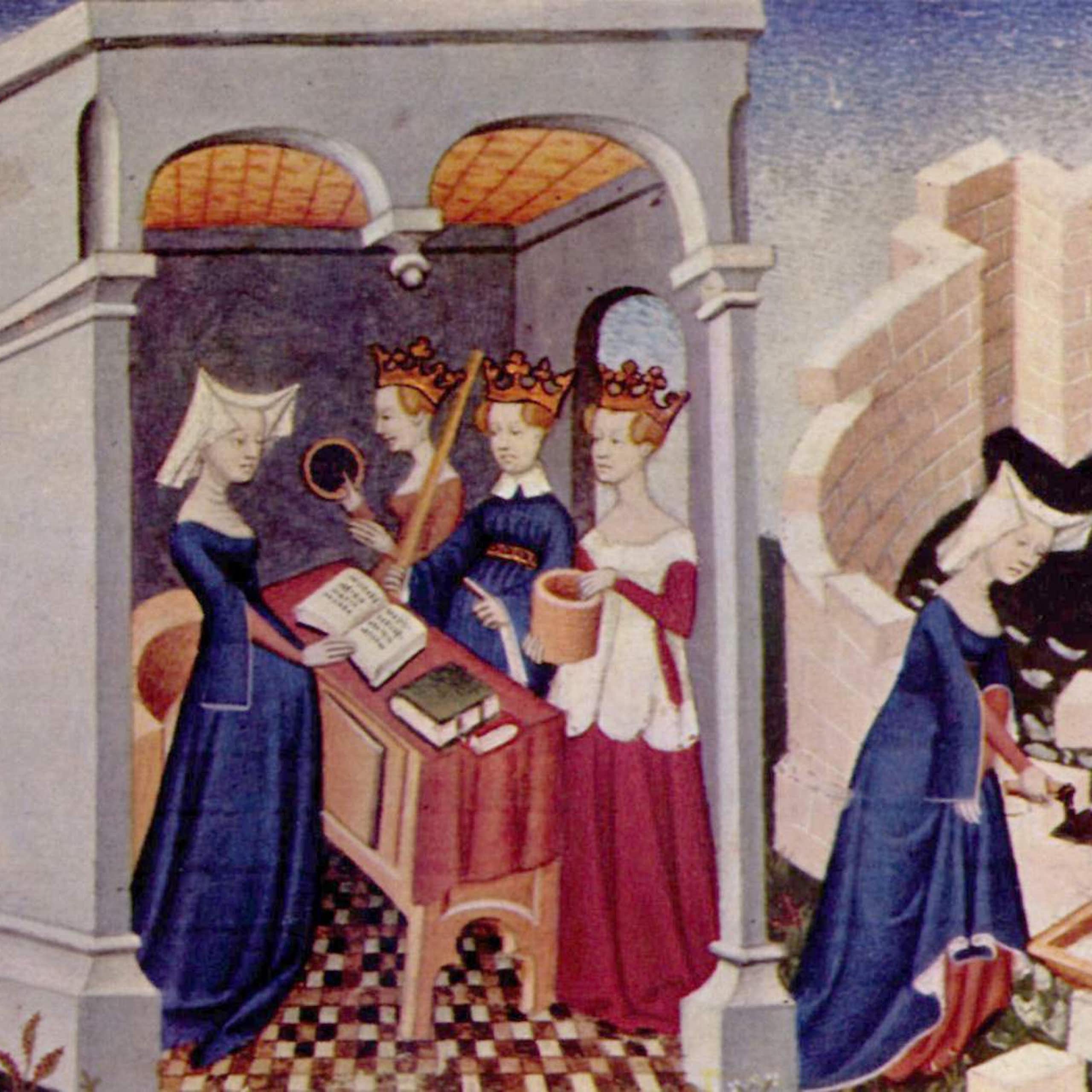 Détail d'une miniature extraite de La Cité des Dames, de Christine de Pisan
