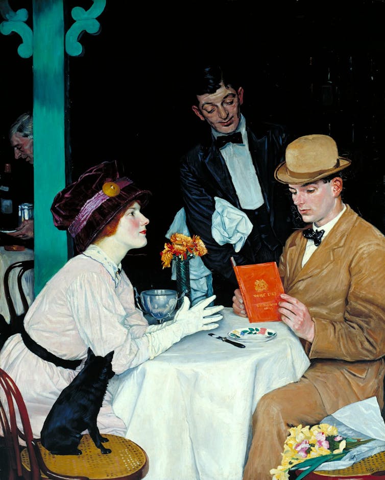 The 5 maximum romantic artwork of all time – in line with artwork historians 3 Painting of a man and woman at a restaurant table