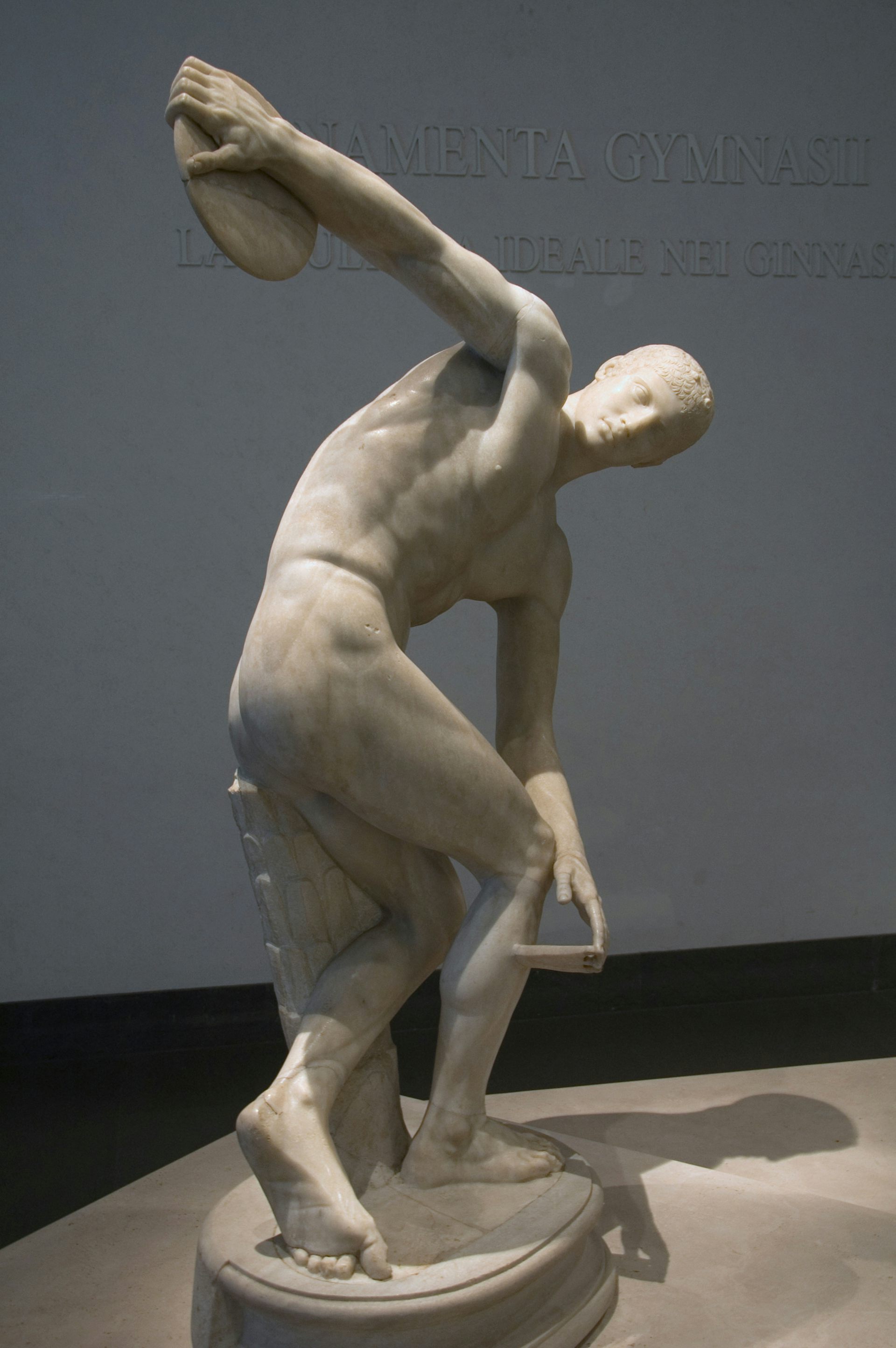 Statue of discus thrower created by Myron around the year 455 BC