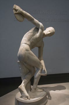 Statue of discus thrower created by Myron around the year 455 BC
