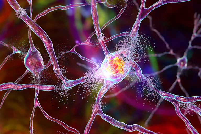 Moltes neurones creuant-se i una explosió al mig de la més gran.