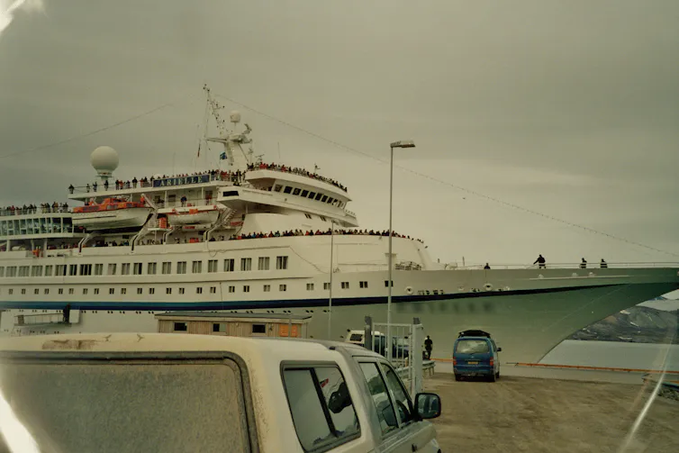 a ship docked at a port