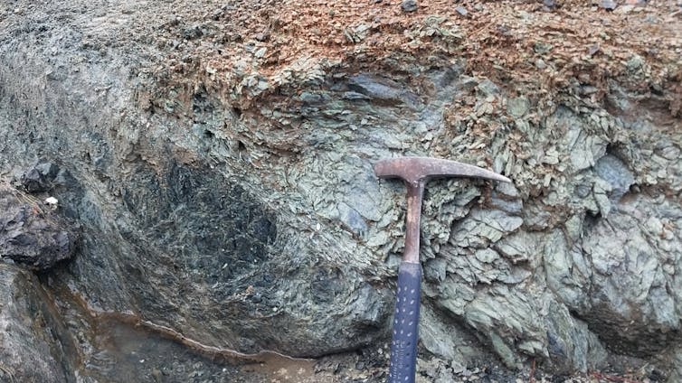 Exposed ultramafic rocks within the West Dome quarry.