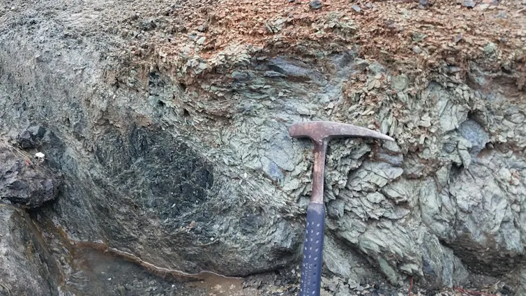 Exposed ultramafic rocks within the West Dome quarry.