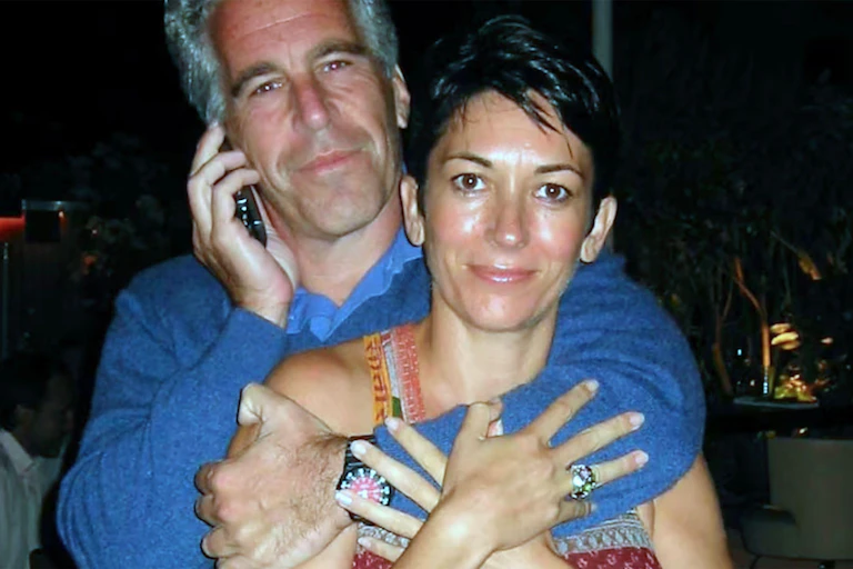 DIsgraced former financier Jeffrey Epstein with his girlfriend Ghislaine Maxwell.