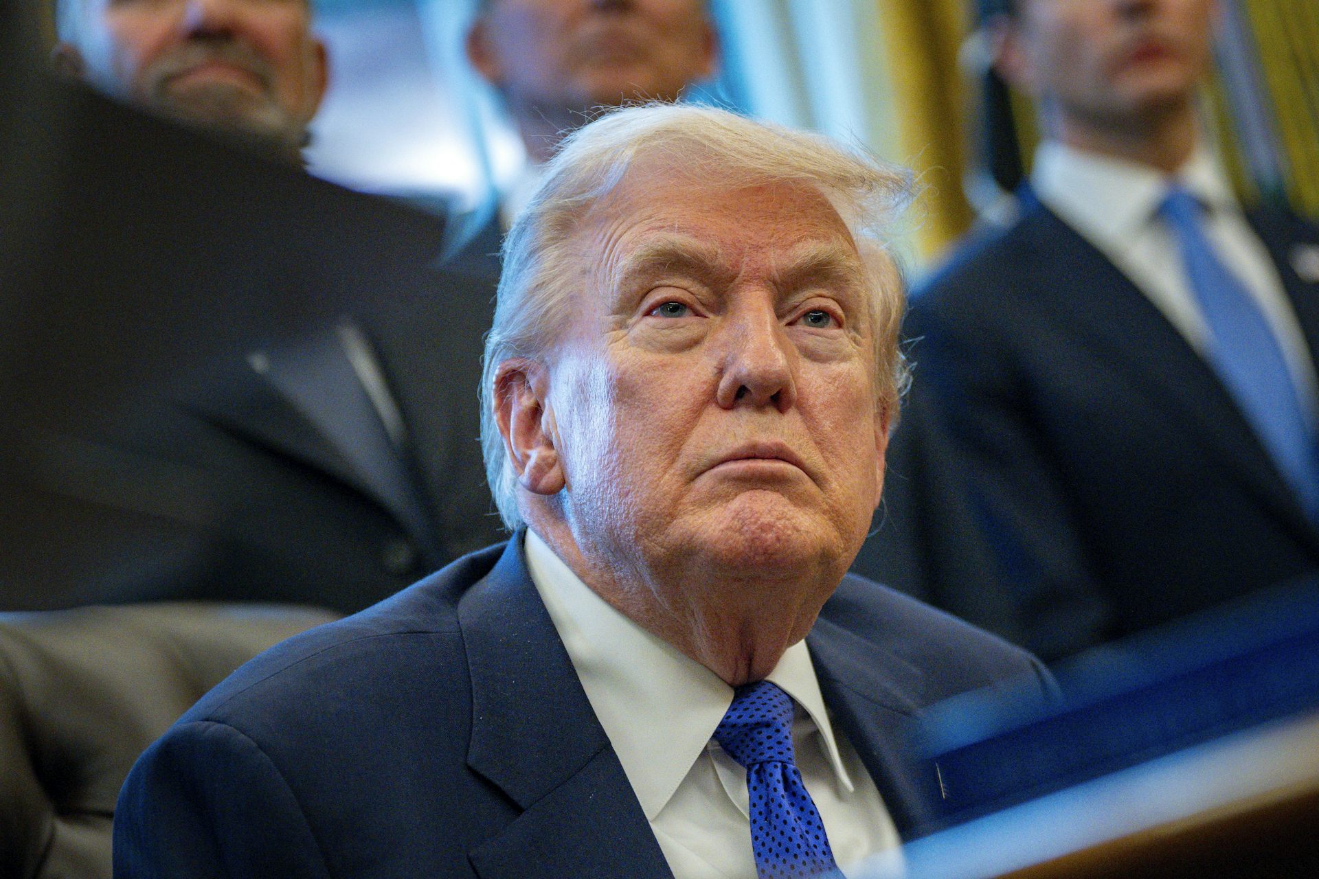 Donald Trump at a meeting in the Oval Office.