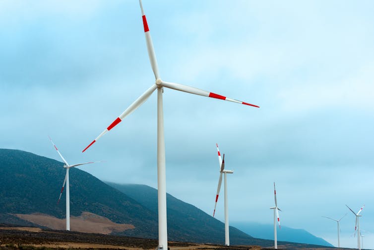 Wind turbines in the Coquimbo region of Chile.