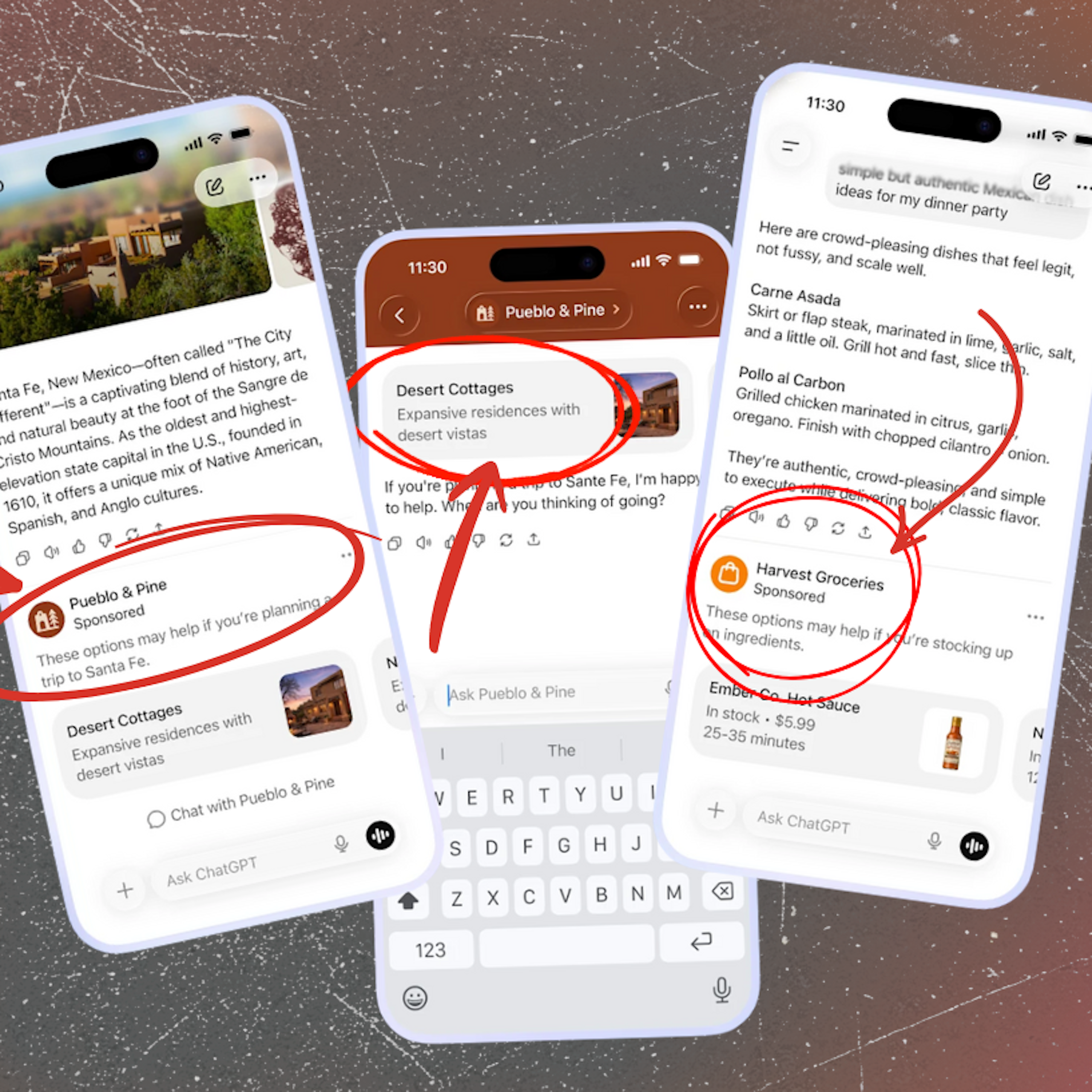 Exemple d'intégration publicitaire sur ChatGPT.