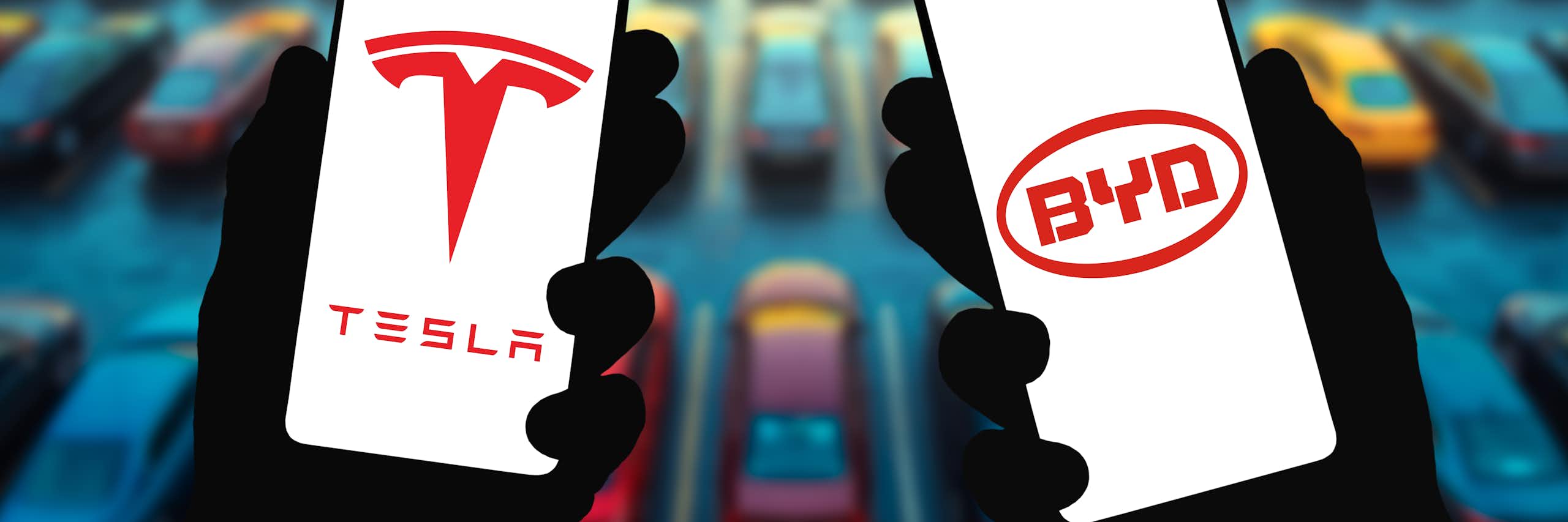 Logo de Tesla et BYD