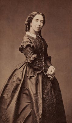 Pauline Viardot in a black and white photo