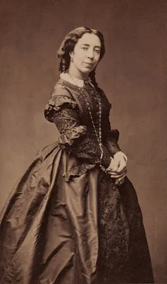 Pauline Viardot in a black and white photo