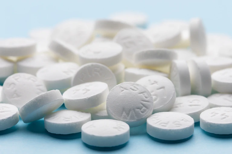 A pile of aspirin pills.