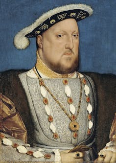 Portrait of Henry VIII in elaborate gold jewellery