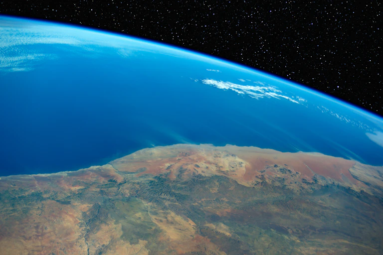 long coastline viewed from space
