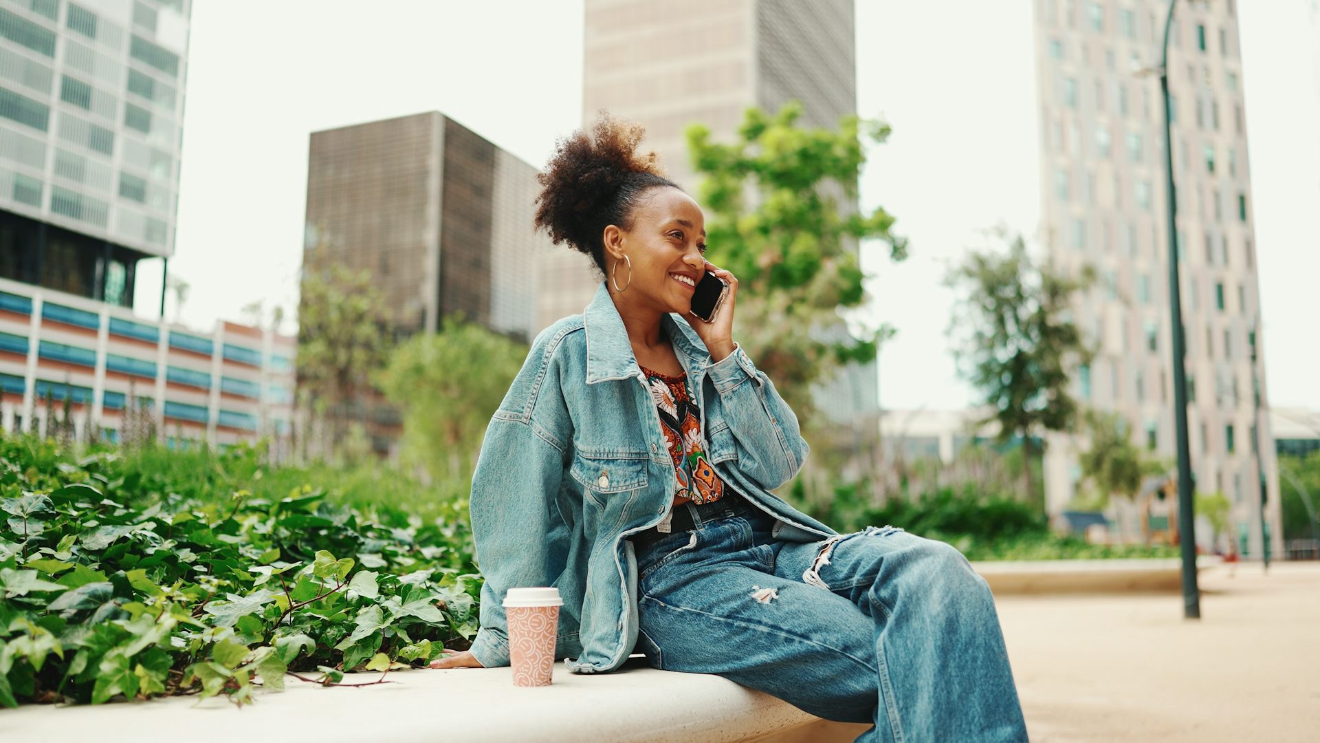 Woman wearing all denim
