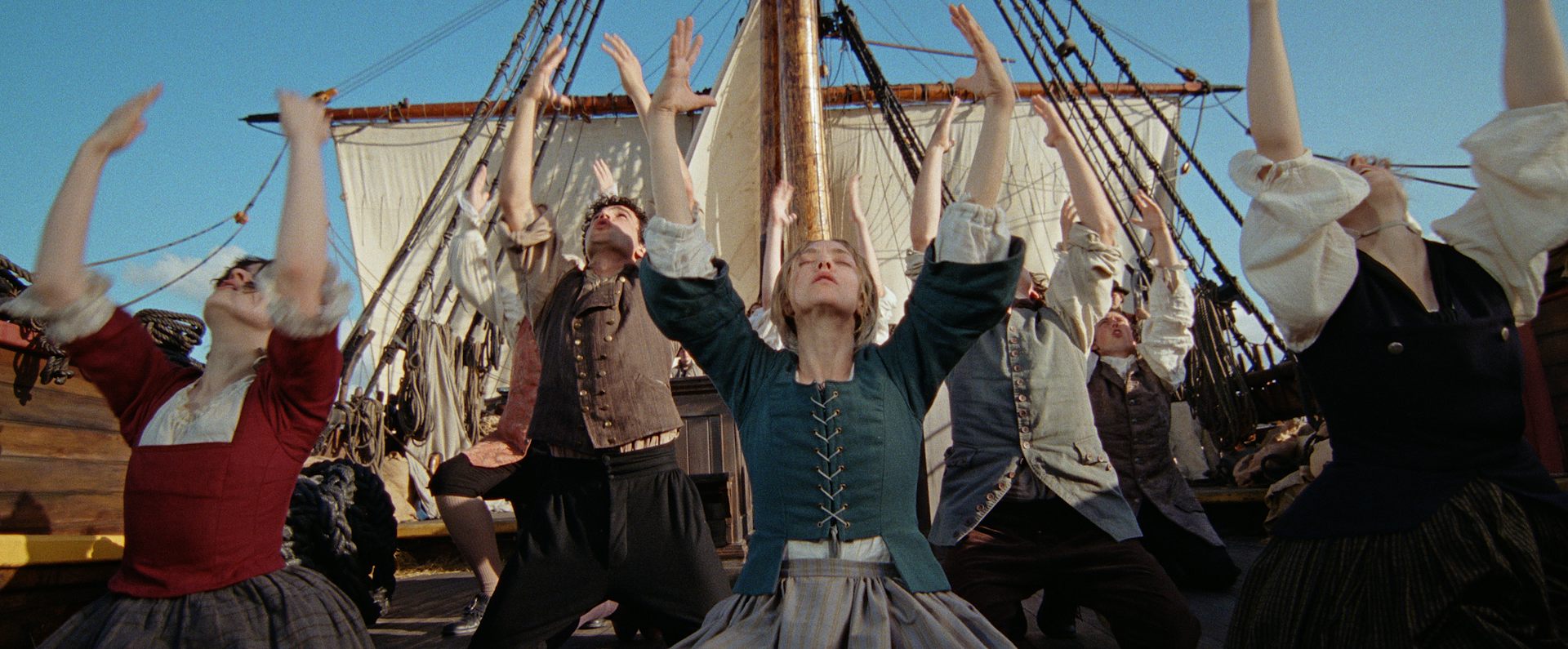 Dancing on a boat.