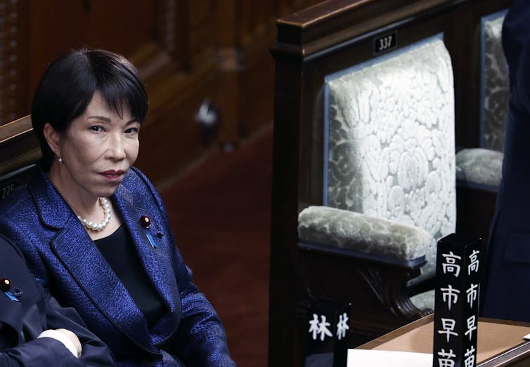 Sanae Takaichi sat in Japan's parliament.
