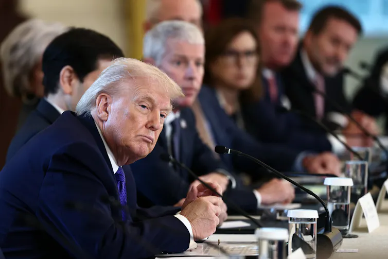 Donald Trump at a meeting.
