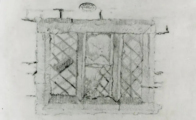 Drawing of a spectral window by a young Emily Brontë.