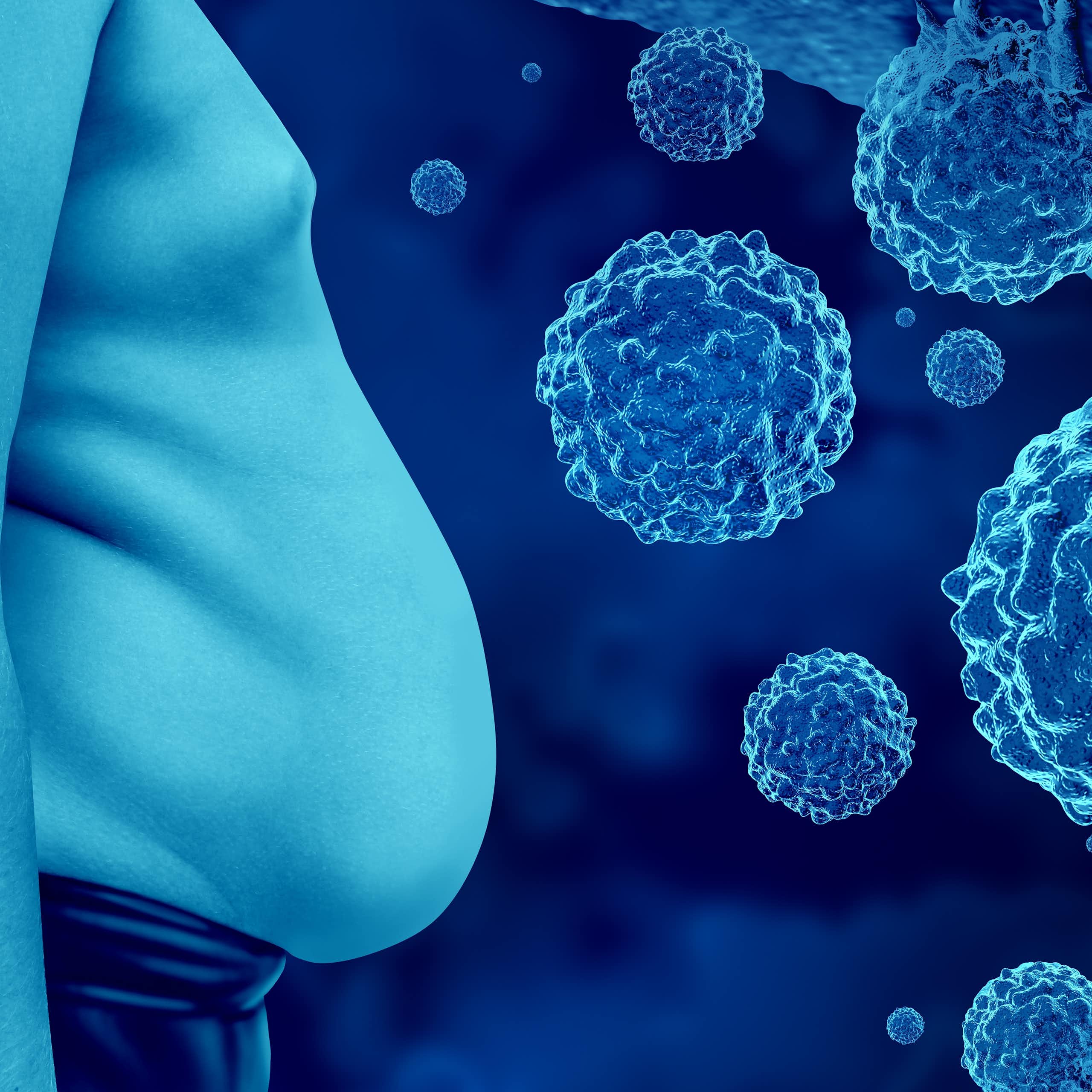 Un cos amb aparent obesitat davant de cèl·lules cancerígenes