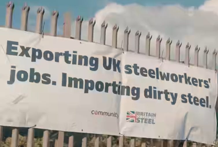 steel protest banner