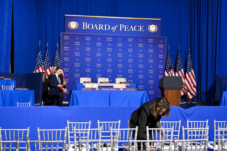 Final preparations are made for the first board of peace meeting in Washington.