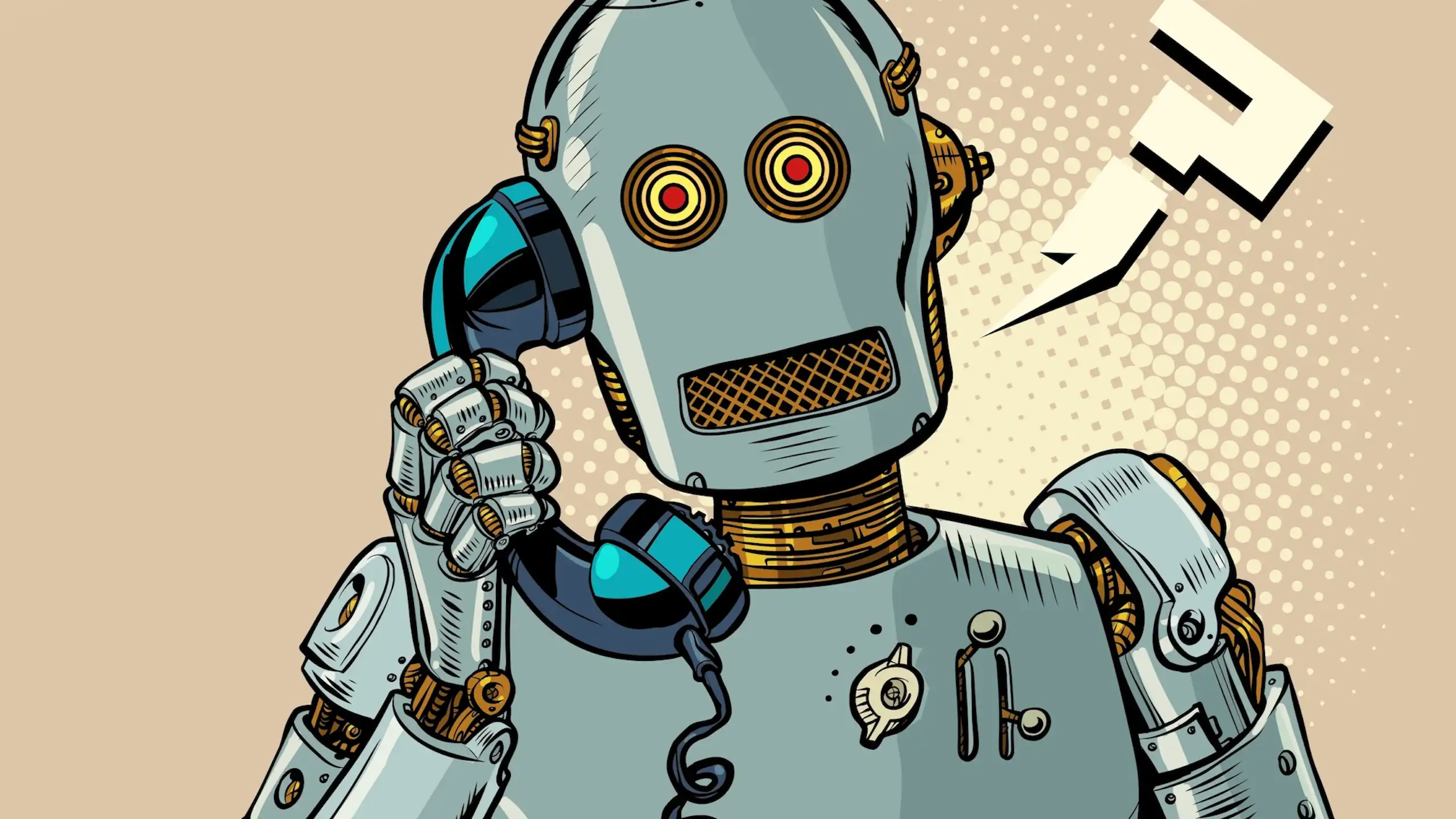 robot au téléphone