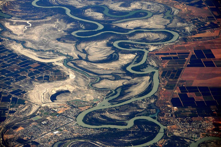 An aerial photo of the Murray-Darling River