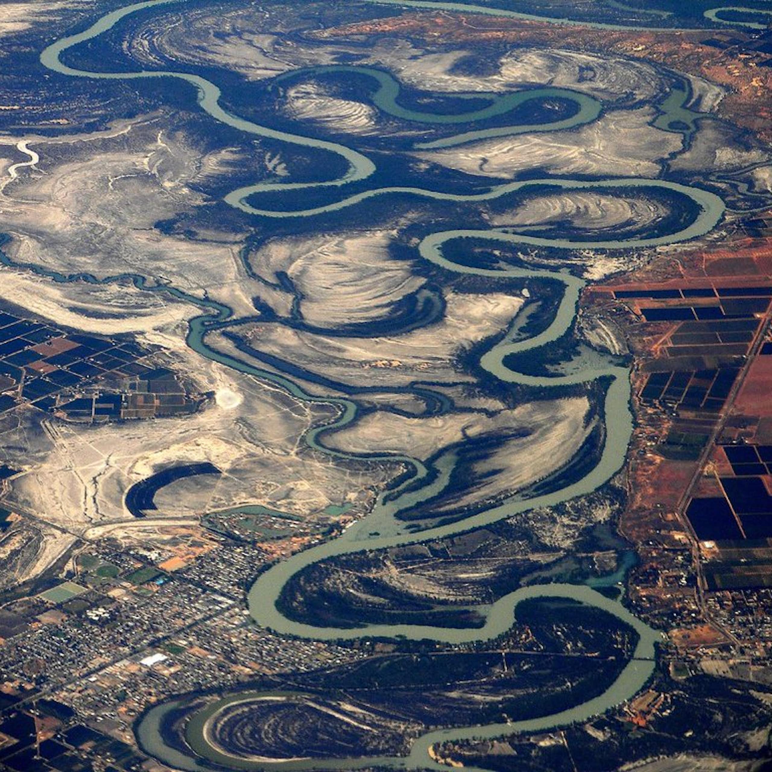 An aerial photo of the Murray-Darling River