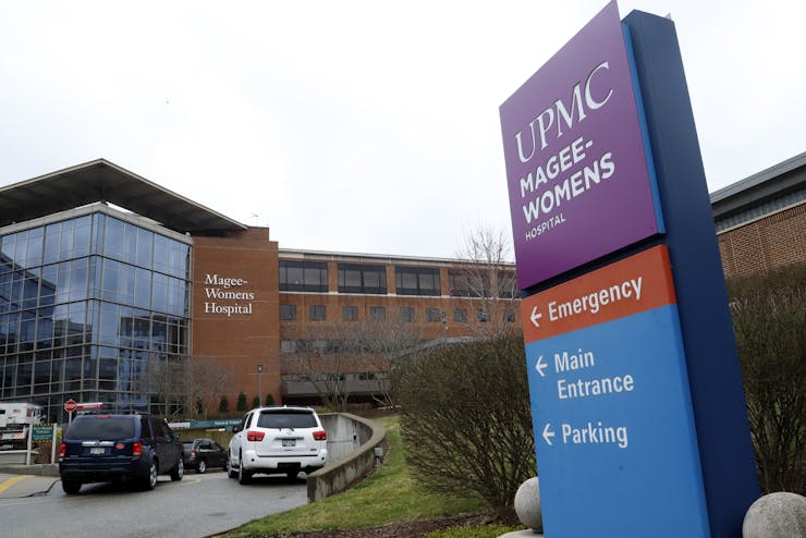 An outdoor building shot of UPMC Magee Women's Hospital.
